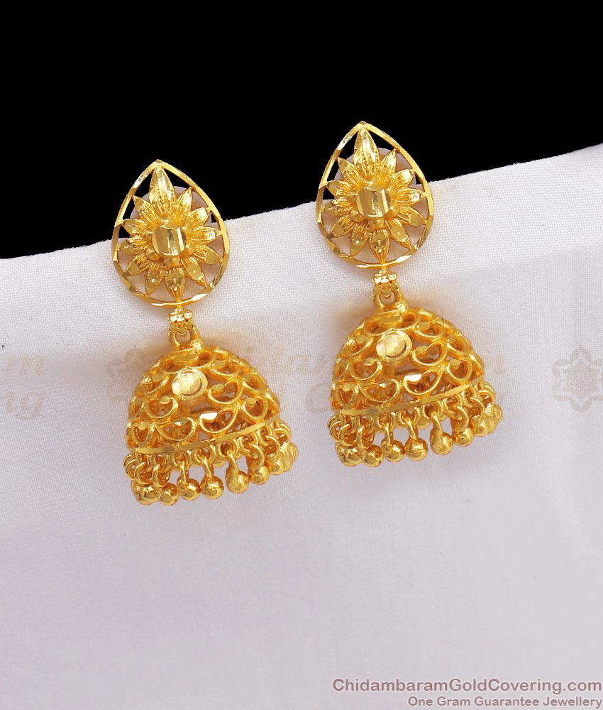 Latest Gold Jhumkas Forming Gold Earrings Collection ER2389