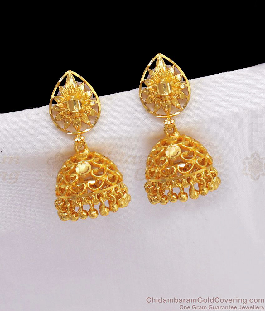 Latest Gold Jhumkas Forming Gold Earrings Collection ER2389 Latest Gold Jhumkas Forming Gold Earrings Collection ER2389