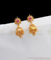 Single Ruby Stone Gold Jhumki Earring For Ladies ER2395