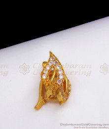 Leaf Design Gold Studs Hoop Type Earrings For Girls ER2402