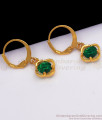 Attractive Green Stone Gold Hoop Type Earrings For Teen Girls ER2403
