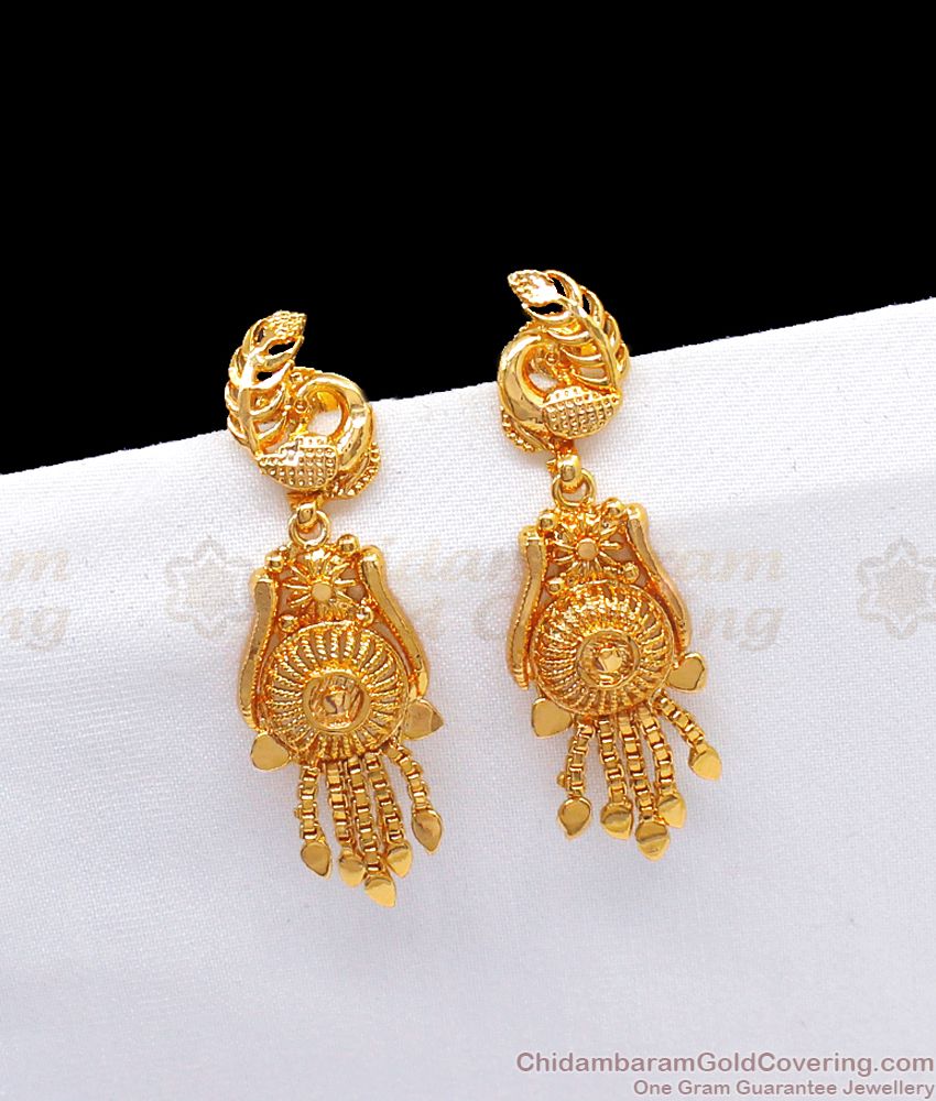 Latest Peacock Design Gold Earring Danglers Jewelry Collection ER2427