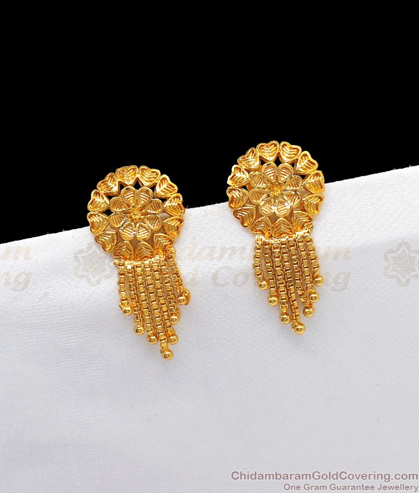 Beautiful Heart Stud with Hanging Beads Daily Use Earring Collections ER2438