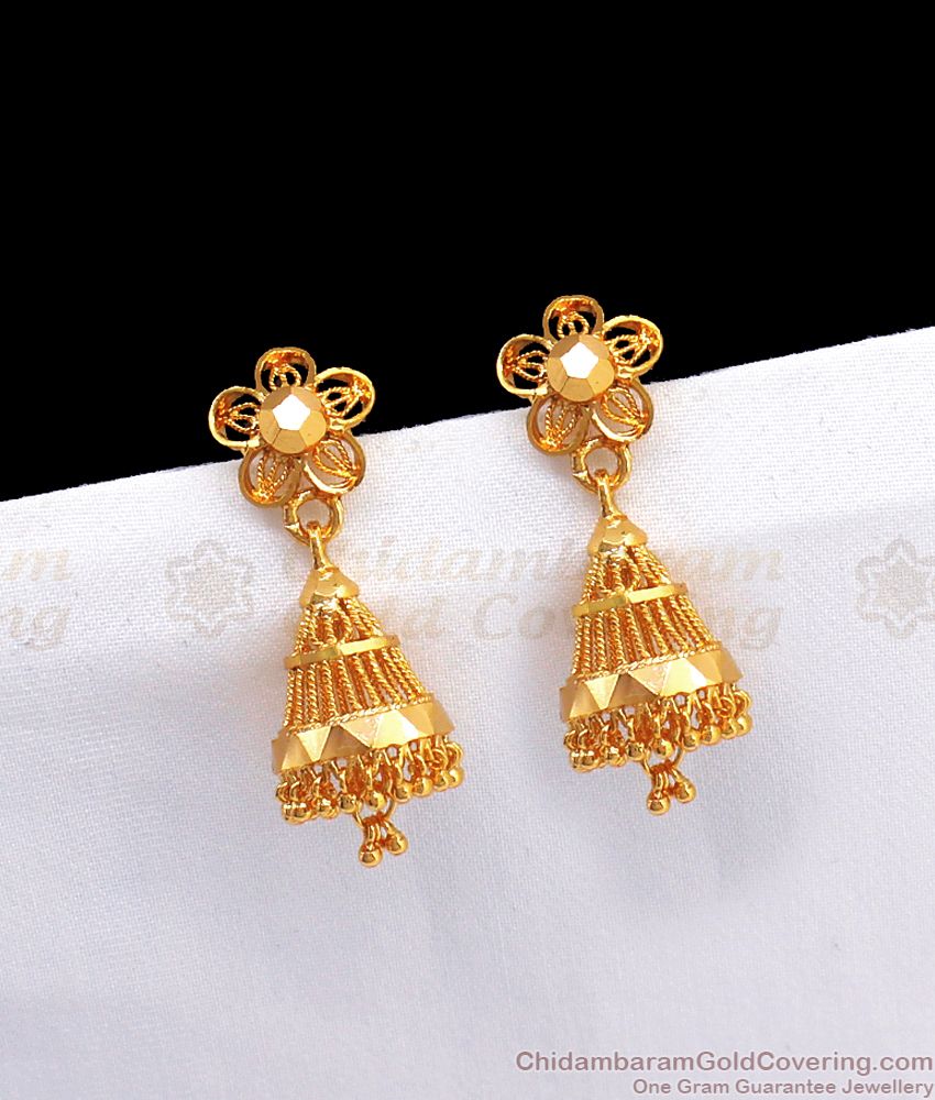 Buy 1 Gram Gold Plated Peacock Design Big Jhumka Earrings