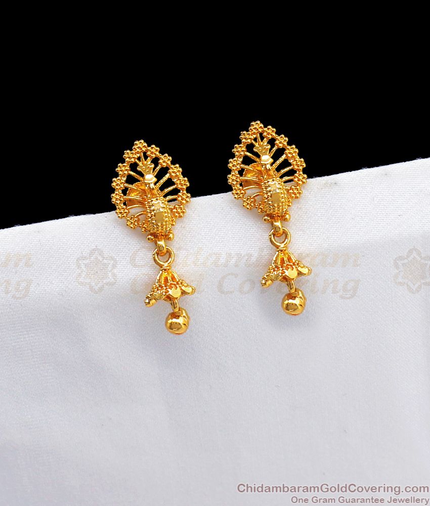 Trendy Peacock Gold Small Jhumki Collections Online ER2451