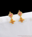 Single Ruby Stone One Gram Gold Jhumkas Collections Online ER2453