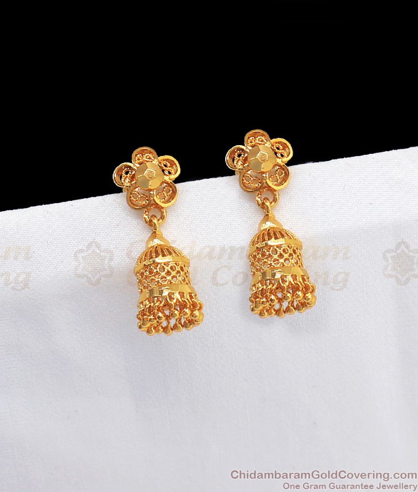 Gage Type One Gram Gold Jhumkas Collections For Ladies ER2455