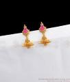 Beautiful Single Ruby Stone One Gram Gold Jhumkas Collections ER2456