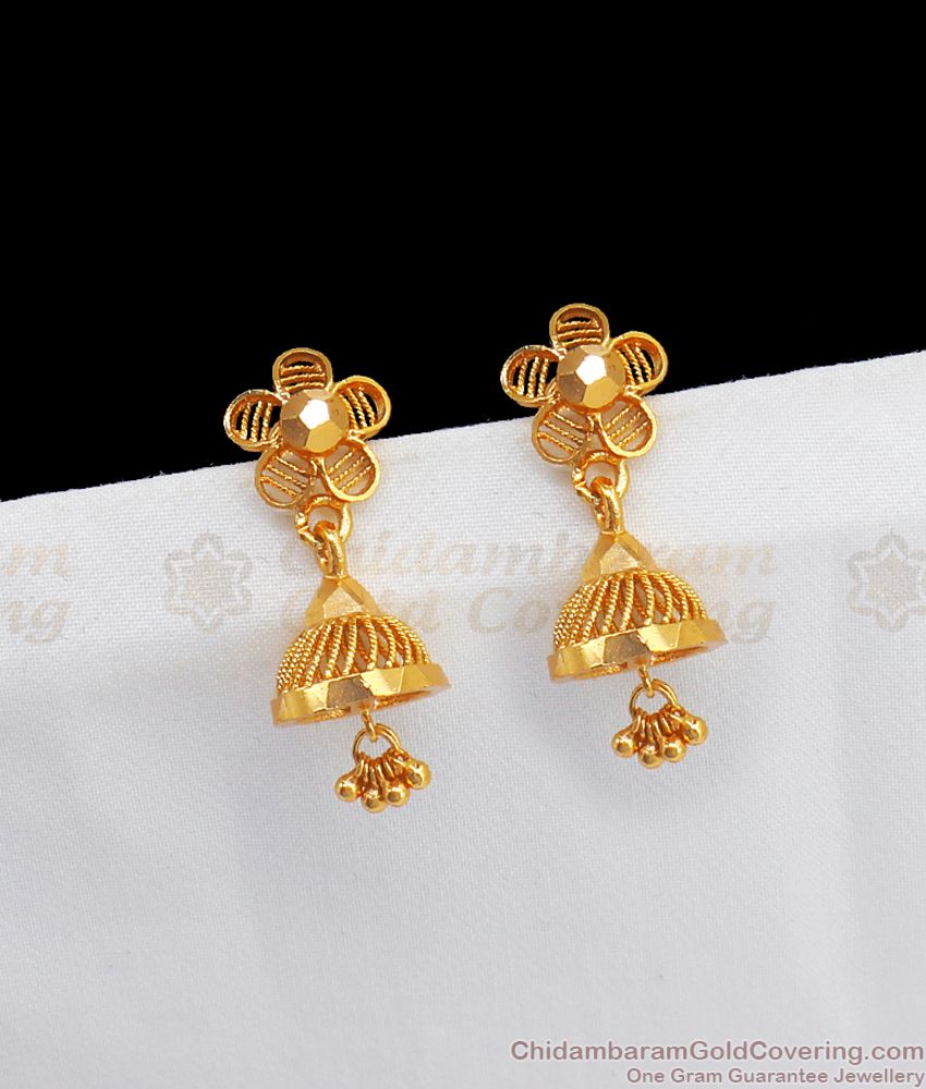 Flower Stud Gold Tone Daily Wear Jhumka Collections Online ER2468