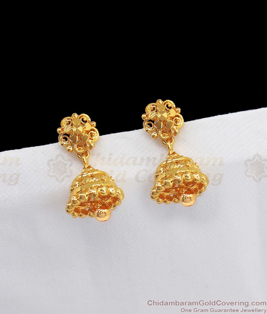 Trendy Real Gold Tone Daily Wear Small Jhumki Collections Online ER2469