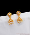 Cute Pearl Beads Gold Jhumki Collections Shop Online Daily Wear Earrings ER2470