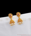 Cute Pearl Beads Gold Jhumki Collections Shop Online Daily Wear Earrings ER2471
