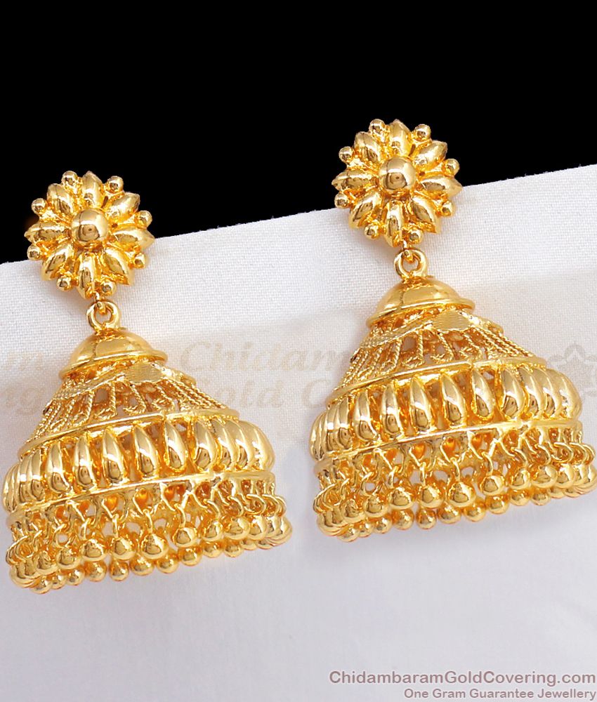 Traditional Big Umbrella Jhumkas Collection Koda Jhumki Kammal Gold Beads ER2479