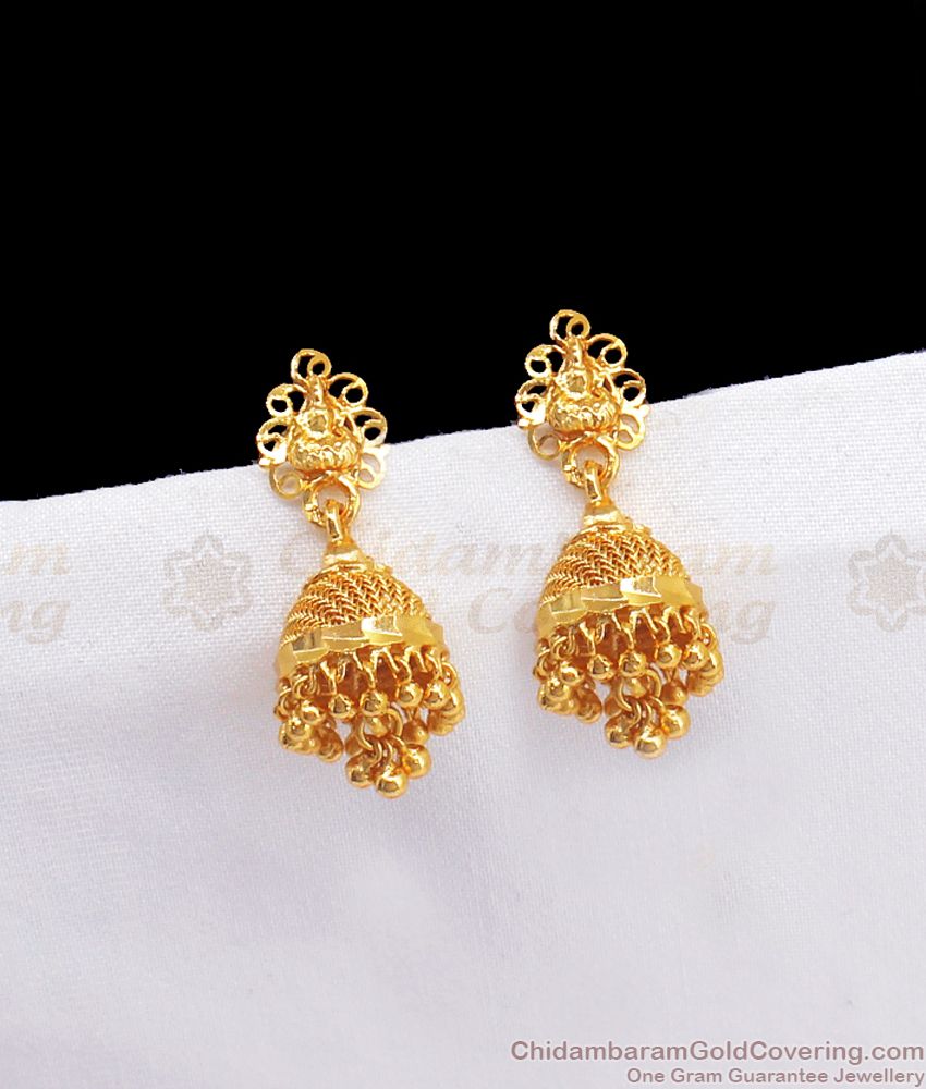 Lakshmi Gold Tone Daily Wear Jhumka Collections Online ER2480