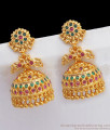 Peacock Bridal Design Jewelry Grand MultiStone Gold Finish Jhumki Earrings ER2489