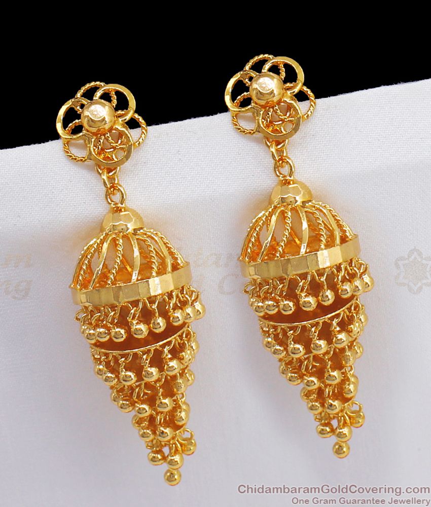 Multi Layer Big Gold Jhumki One Gram Gold Earrings For Women ER2491