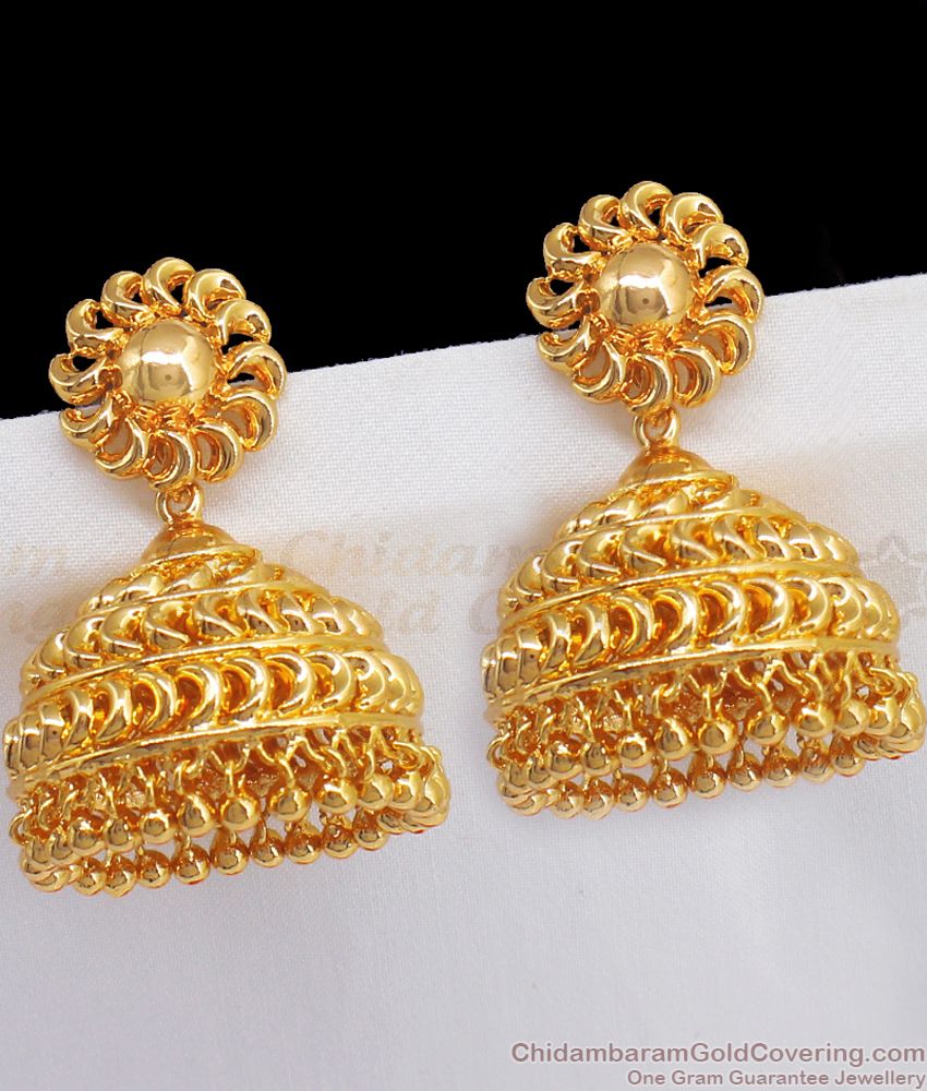 Big Umbrella Gold Jhumkas Collection Koda Jhumki Kammal For Bridal Wear ER2500