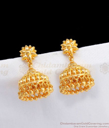 Gold Plated Plain Jhumki Design Chidambaram Gold Covering