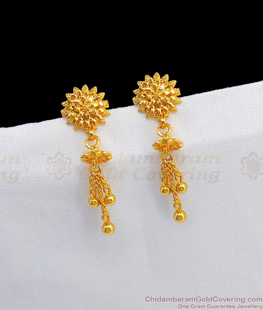 Unique 1 Gram Gold Earring Dangler Design Jewelry For Girls ER2520