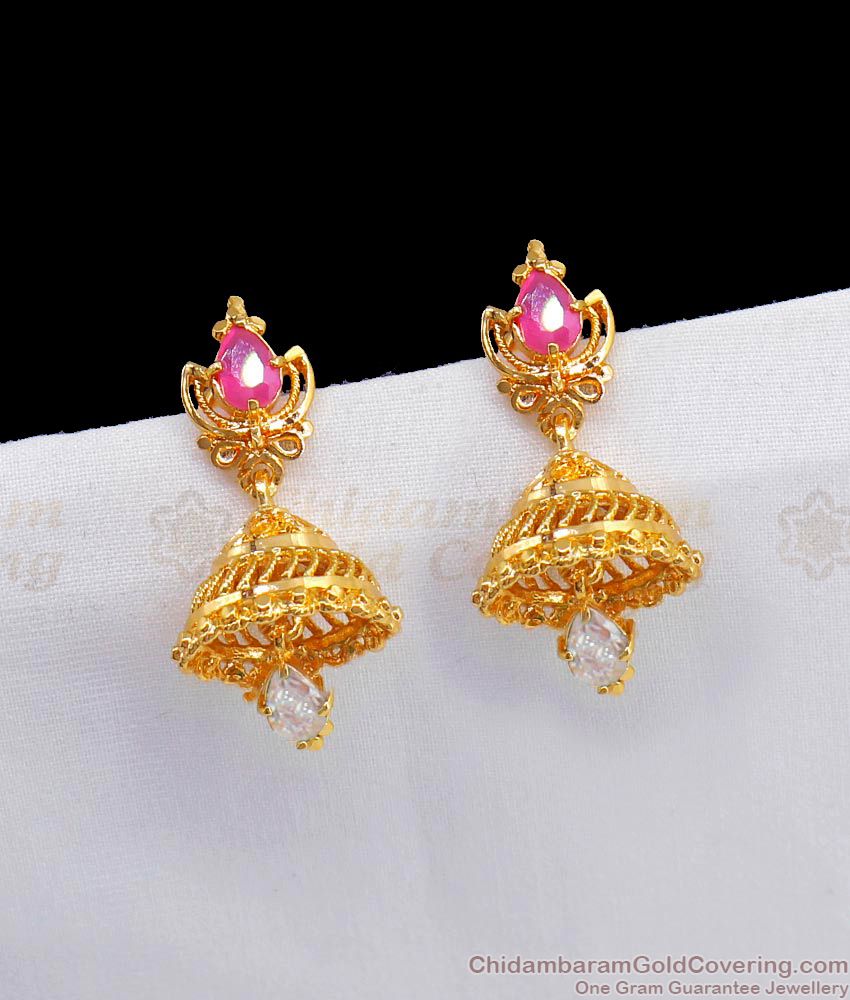 Traditional Gold Jhumkas With AD Stone Earring Collections ER2525