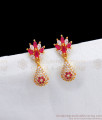 Stunning AD White And Pink Stone Gold Earring Dangler For Ladies ER2529