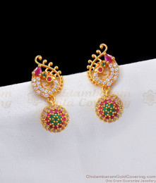 Latest Peacock Multi Stone Gold Earring Dangler ER2531 Latest Peacock Multi Stone Gold Earring Dangler ER2531