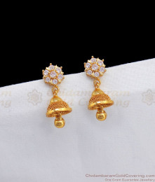 Fast Moving Gold Jhumkas With AD Stone Stud Collections ER2532 Fast Moving Gold Jhumkas With AD Stone Stud Collections ER2532