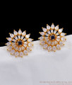 Big Flower Design Diamond Earring Stud For Party Wear Collection ER2541