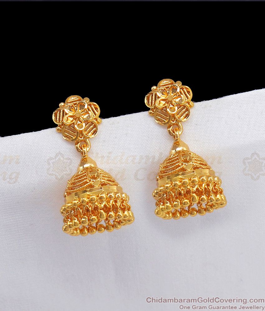 Daily Wear Gold Jhumkas Collections Shop Online ER2542