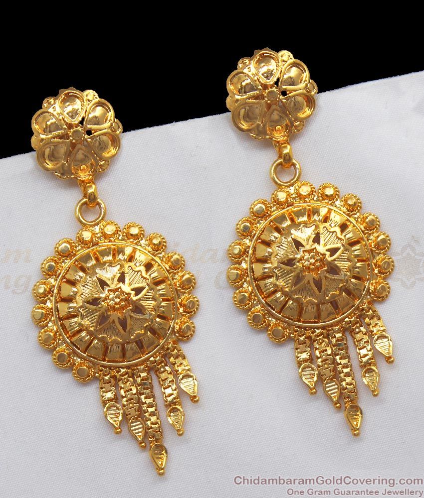  Gold Plated Dangler Design Earring From  Chidambaram Gold Covering ER2549
