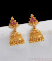 Attractive Gold Jhumkas With AD Pink Stone Earring Collections ER2552