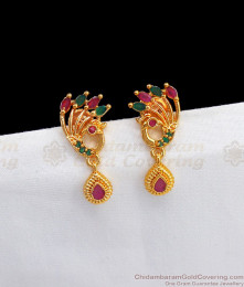 Fabulous Peacock Gold Stud Design Gold Plated Jewelry ER2557 Fabulous Peacock Gold Stud Design Gold Plated Jewelry ER2557