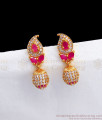 Beautiful AD White And Pink Stone Gold Earring Dangler For Ladies ER2569