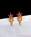 Latest Ruby Stone Lakshmi Gold Earring For Daily Wear ER2571