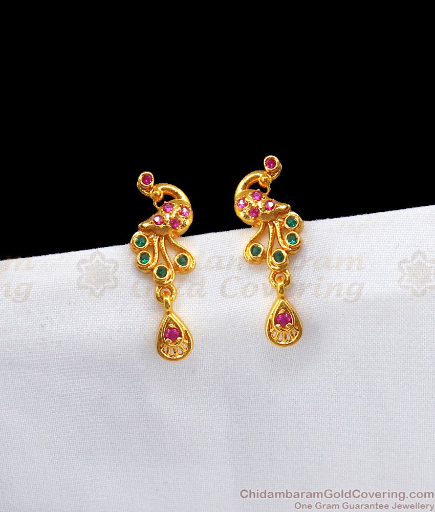 New Peacock Design Gold Stud For Girls Daily Wear ER2575