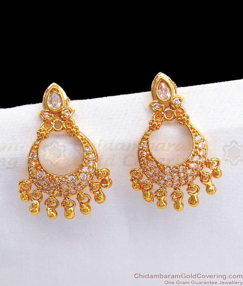 Elegant Chandbali Model Gold Dangler Earring Design ER2577