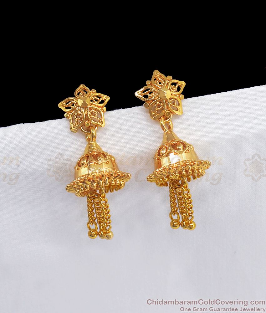 Stunning Design Gold Plated Jimiki Earrings For Party Wear ER2584