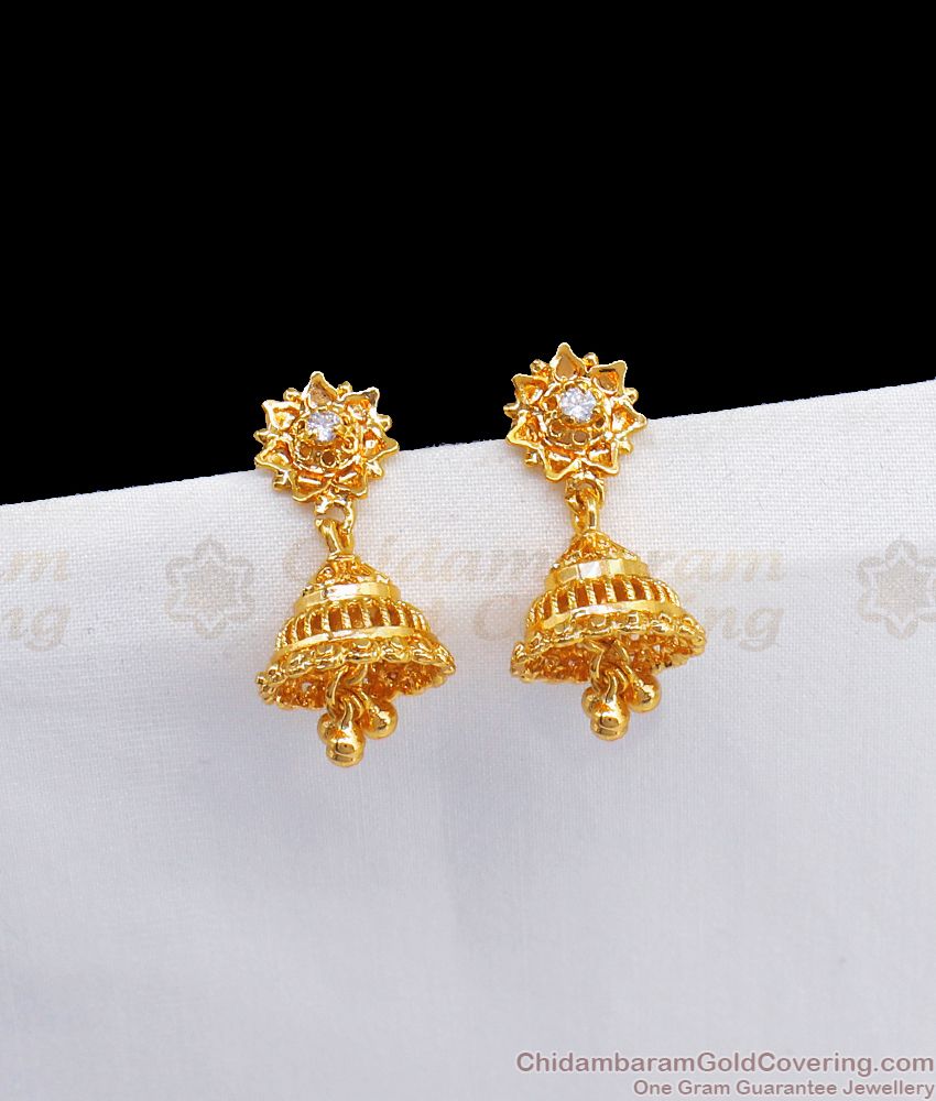 Cute AD Stone Gold Plated Jimiki Earrings Collections ER2590