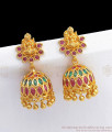 Lakshmi Model AD Ruby Emerald Stone Gold Jimiki Earrings ER2602
