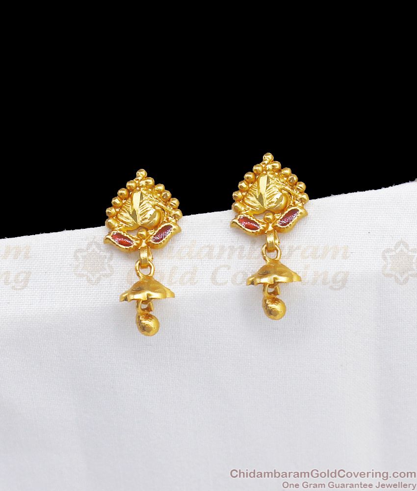 Tiny Umbrella Design One Gram Gold Stud Earrings ER2630