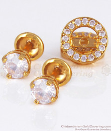 Interchangeable Four In One Multi Stone Stud Gold Earrings ER2637 Interchangeable Four In One Multi Stone Stud Gold Earrings ER2637