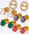 Interchangeable Stud Set Of 4 Gold Earring Semi Precious Collection ER2642