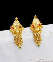 Glowing Gold Forming Dangler Earrings For Party Wear ER2646 Glowing Gold Forming Dangler Earrings For Party Wear ER2646