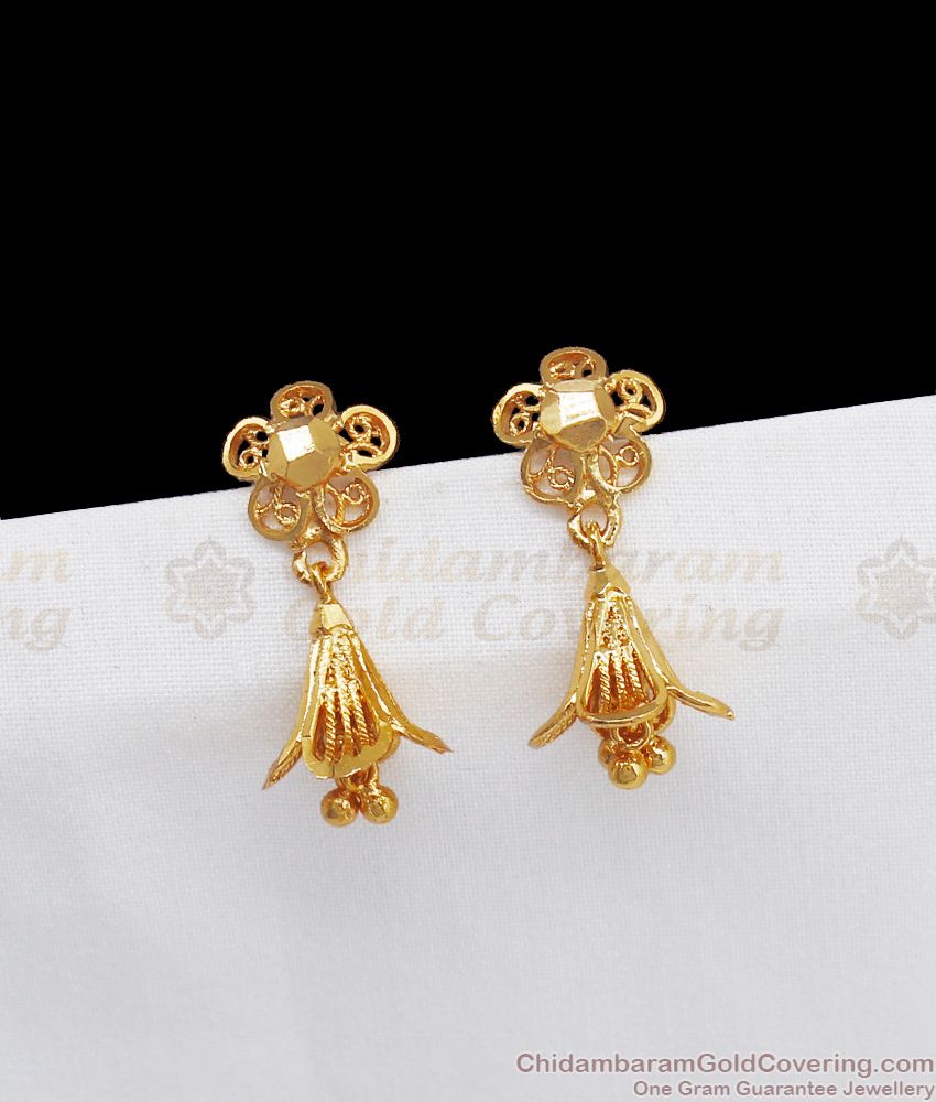 Small And Sleek Design Gold Plated  Jhumiki Earrings ER2653