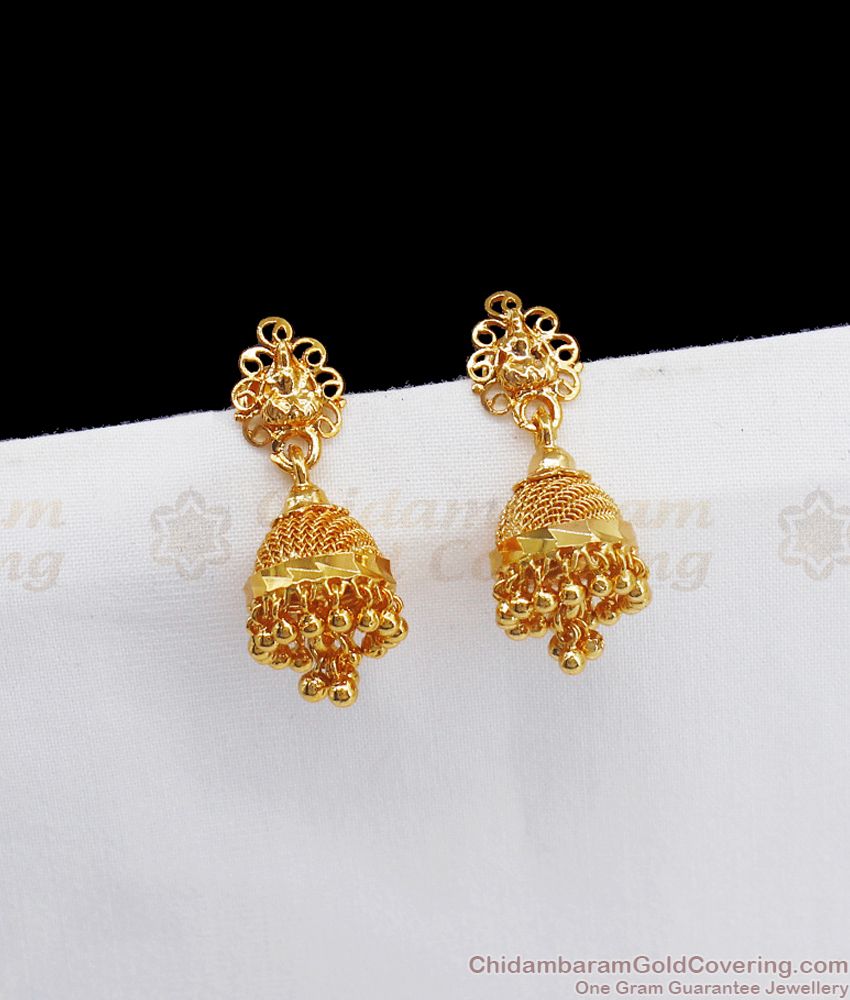 Traditional Lakshmi Model Small Jimiki Gold Earrings ER2656
