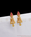 Latest Ruby Stone Half Jimiki Gold Earrings College Wear ER2665