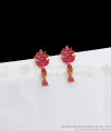 Flower Pattern Full Ruby Stone Stud Gold Earrings ER2670 Flower Pattern Full Ruby Stone Stud Gold Earrings ER2670