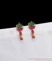 New Emerald Ruby Stone Stud Gold Earrings Office Wear ER2671