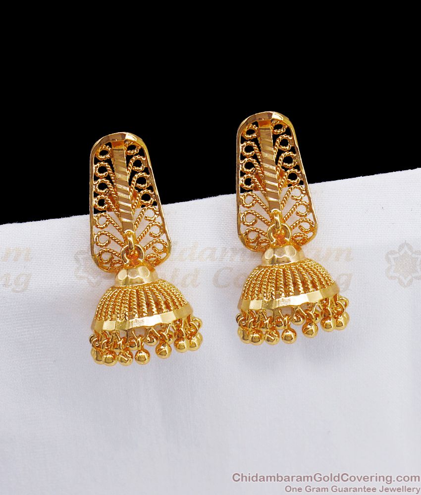 Original One Gram Gold Big Jimiki Earrings Bridal Wear ER2683