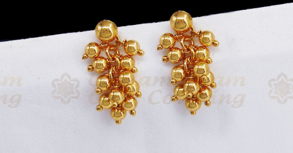 New Arrivals Gold Grapes Design Stud Earrings Daily Wear ER2687